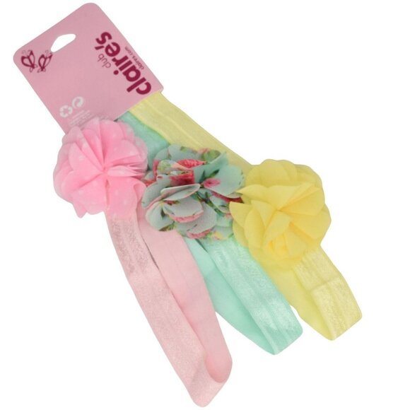 New Claire's Club Girls Hair Accessories Headwrap Headband Flowers Lot of 6 - Picture 2 of 8